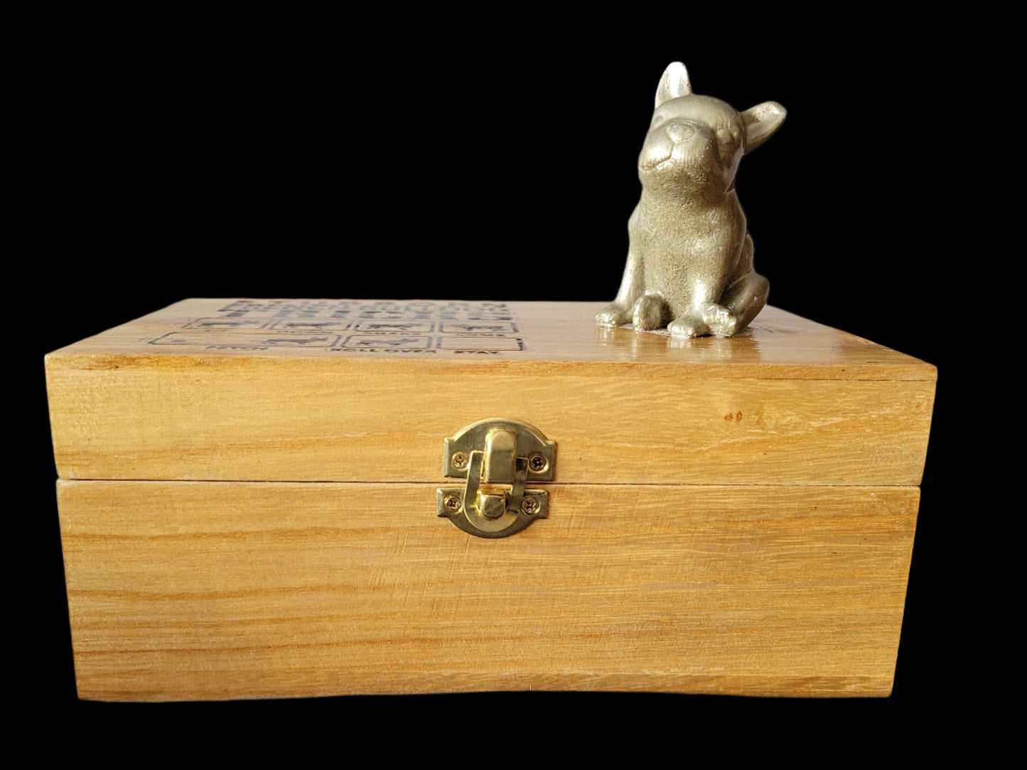 Decorated French Bulldog Wood Box 8 in x 5 in